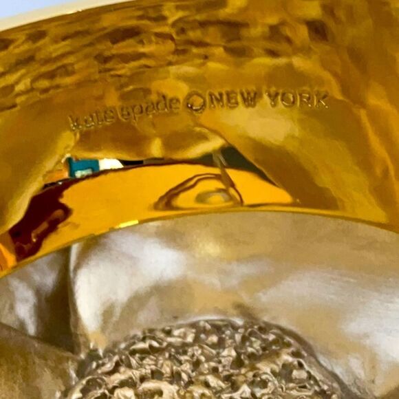 KATE SPADE NWT BANGLE BRACELET NAVY WHITE CHECK SET SAIL WITH DUST BAG - Picture 9 of 10